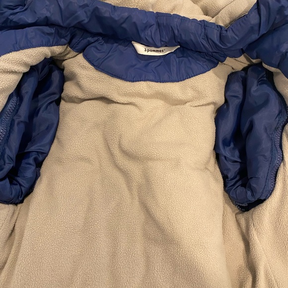 3 Pommes Boys Blue Puffer Winter Jacket Size 2 - Picture 6 of 6